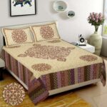 Generic Cotton Double Bedsheet With 2 Pillow Covers (Color:Multi color)