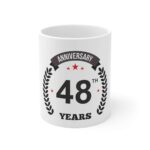 Generic Ceramic 48th Anniversary Printed Coffee Mug (Color: White, Capacity:330ml)