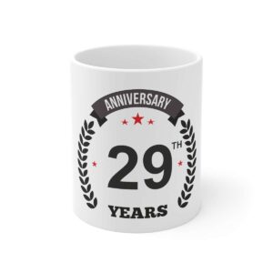 Generic Ceramic 29th Anniversary Printed Coffee Mug (Color: White, Capacity:330ml)