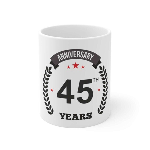 Generic Ceramic 45th Anniversary Printed Coffee Mug (Color: White, Capacity:330ml)