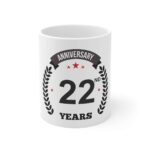 Generic Ceramic 22nd Anniversary Printed Coffee Mug (Color: White, Capacity:330ml)