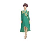Georgette Fabric Green Color Kurti