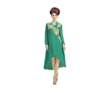 Georgette Fabric Green Color Kurti