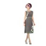 Georgette Fabric Grey Color Kurti