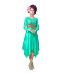 Georgette Fabric Light Green Color Kurti