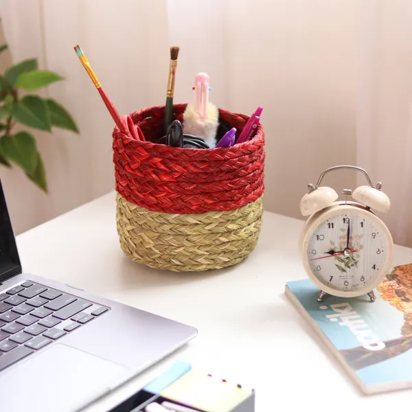 Handwoven Red Planter / Eco Friendly Organiser
