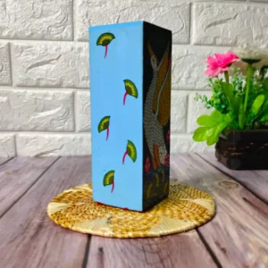 Hand-Painted Swan Theme Tea Light Holder | Wooden Candle Holder | Pattachitra Painting