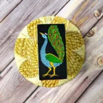 Hand-Painted Peacock Theme Tea Light Holder | Wooden Candle Holder | Pattachitra Painting