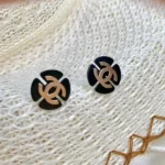 Black & Rose Gold Designer Stud Earring