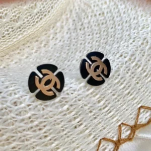 Black & Rose Gold Designer Stud Earring