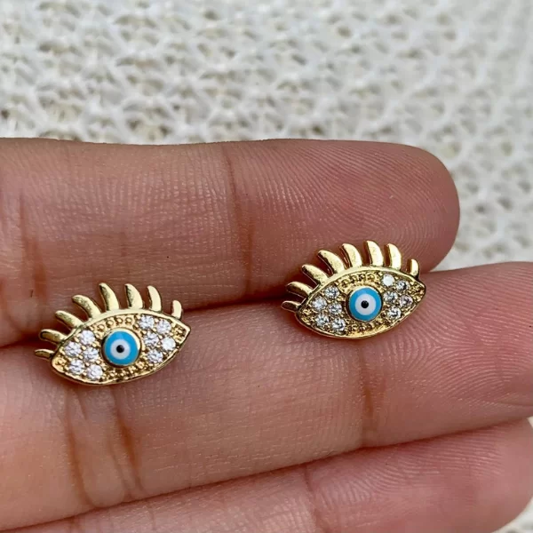 Evil Eye Small Studs- Blue