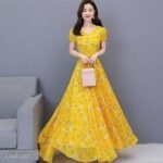 FLOWER PRINTED LONG DRESS