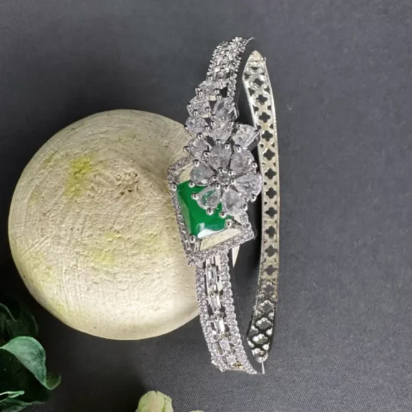 Classy Emerald Green American Diamond Bracelet