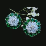 Floral Earring in Rodium Polish