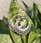 Silver Moon Stone Earring