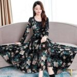 FLOWER PRINTED LONG DRESS