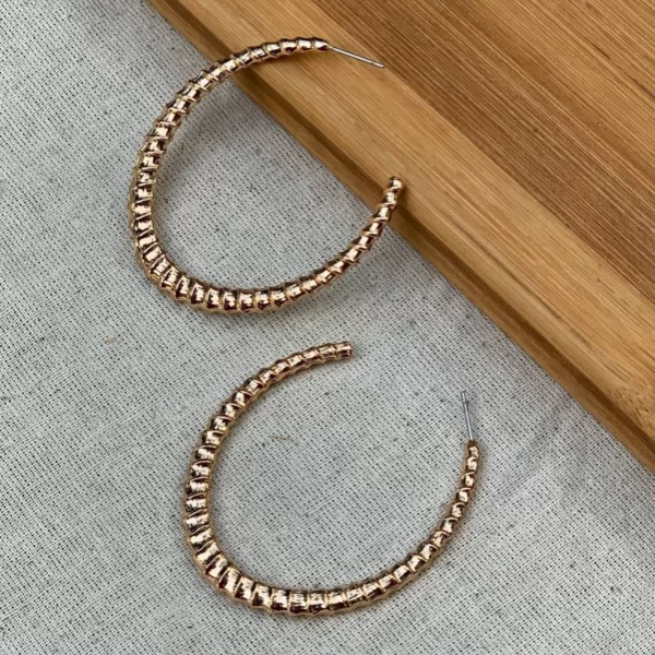 Chunky Gold Semi-Circle Hoop Earring -Fashion Accessories