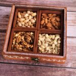 Hand Painted Rosewood Dry Fruit Box / Spice Box / Masala Box with Glass Top