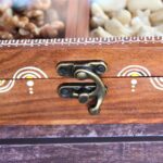 Hand Painted Rosewood Dry Fruit Box / Spice Box / Masala Box with Glass Top
