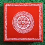 Aipan Inspired Handpainted Square Wooden Puja Table / Chowki / Footstool for Home