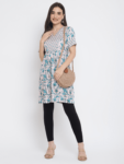Off-White Floral Printed Motif Kurti