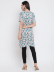 Off-White Floral Printed Motif Kurti