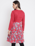 Red Printed Jacquard Kurta