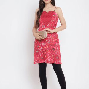 Pink Printed Floral Daisy Kurta