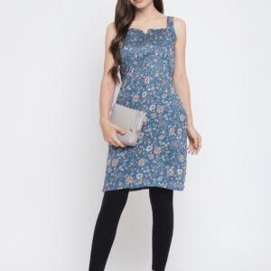 Navy Printed Floral Jasmine Kurta