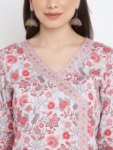 White Printed Floral Paisley Kurta
