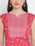 Pink Printed Floral Tulip Kurta