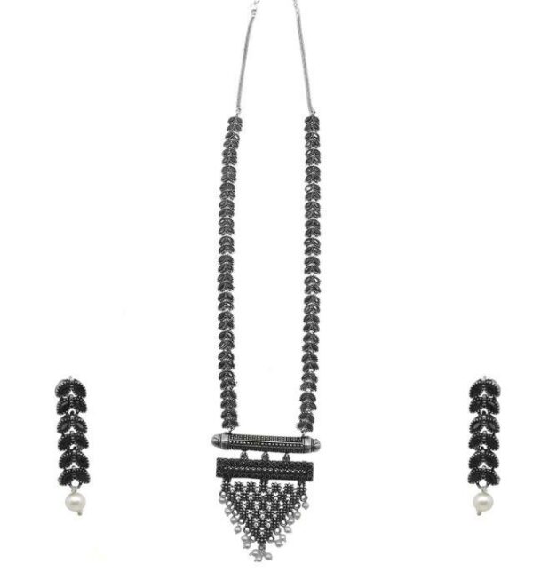 Eivri Oxidised Silver Fashion Jewellery Ladies Necklace For Women & Girls