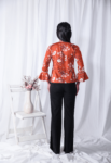 Red Printed Floral Bell Sleeves Top