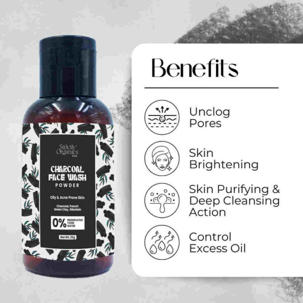 Charcoal Face Wash Powder for Oily & Acne Prone Skin