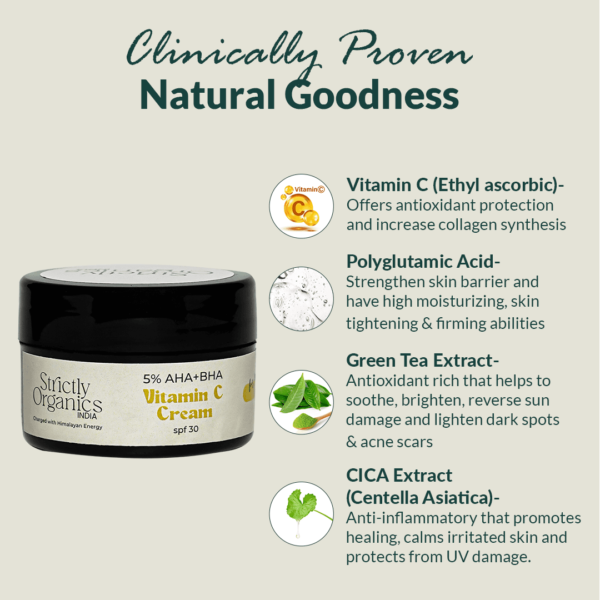 5% AHA+BHA Vitamin C Serum Cream for Skin Brightening - SPF30 PA+++ | All Skin Types