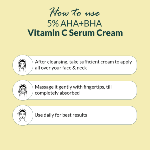 5% AHA+BHA Vitamin C Serum Cream for Skin Brightening - SPF30 PA+++ | All Skin Types