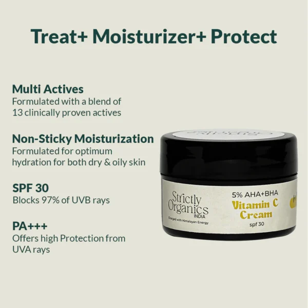 5% AHA+BHA Vitamin C Serum Cream for Skin Brightening - SPF30 PA+++ | All Skin Types