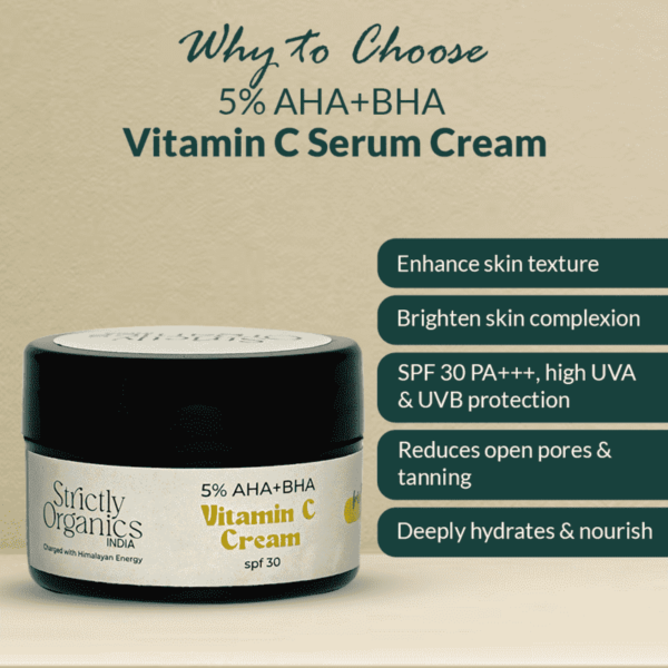 5% AHA+BHA Vitamin C Serum Cream for Skin Brightening - SPF30 PA+++ | All Skin Types