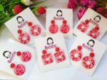 Red medium earing for women's