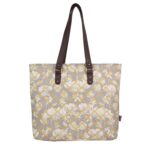 White Lotus Floral Print Handbag