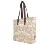 White Lotus Floral Print Handbag