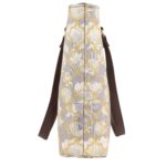White Lotus Floral Print Handbag