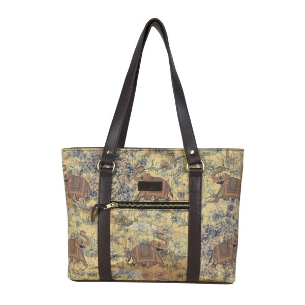 Elephant Motif Womens Tote Handbag