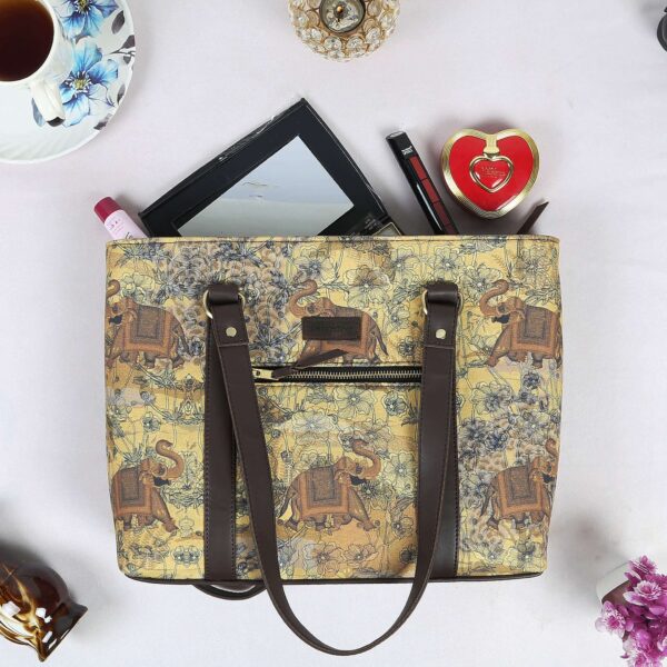 Elephant Motif Womens Tote Handbag