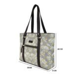 White Lotus Motif Floral Handbag
