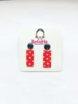 Red and black handmade earring
