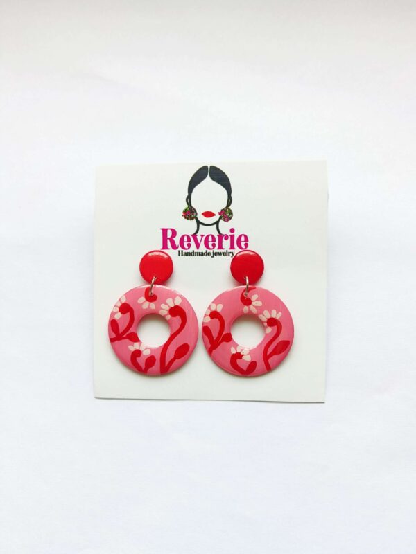 handmade pink earrings for women