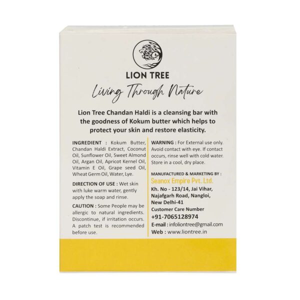 Lion Tree Handmade Chandan Haldi Soap With Goodness Of Kokum Butter 110gm