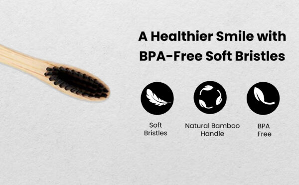Bamboo Toothbrush | Biopdegradable | Plastic Free | BPA Free | Chemical Free - (Pack of 10)