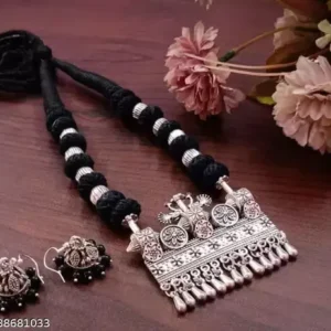 OXIDISED AFGANI FORT LOCKET JEWELLERY SET